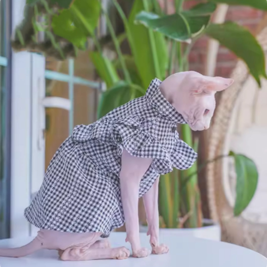 Kitten Summer Cool And Breathable Cotton Plaid Dress