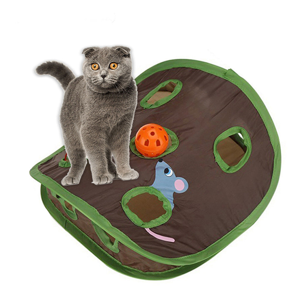 Pet cat interactive hide-and-seek game, 9-hole tunnel mouse chasing puzzle toy
