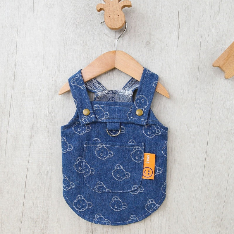 Teddy Bichon Frise Pet Thin Denim Dress