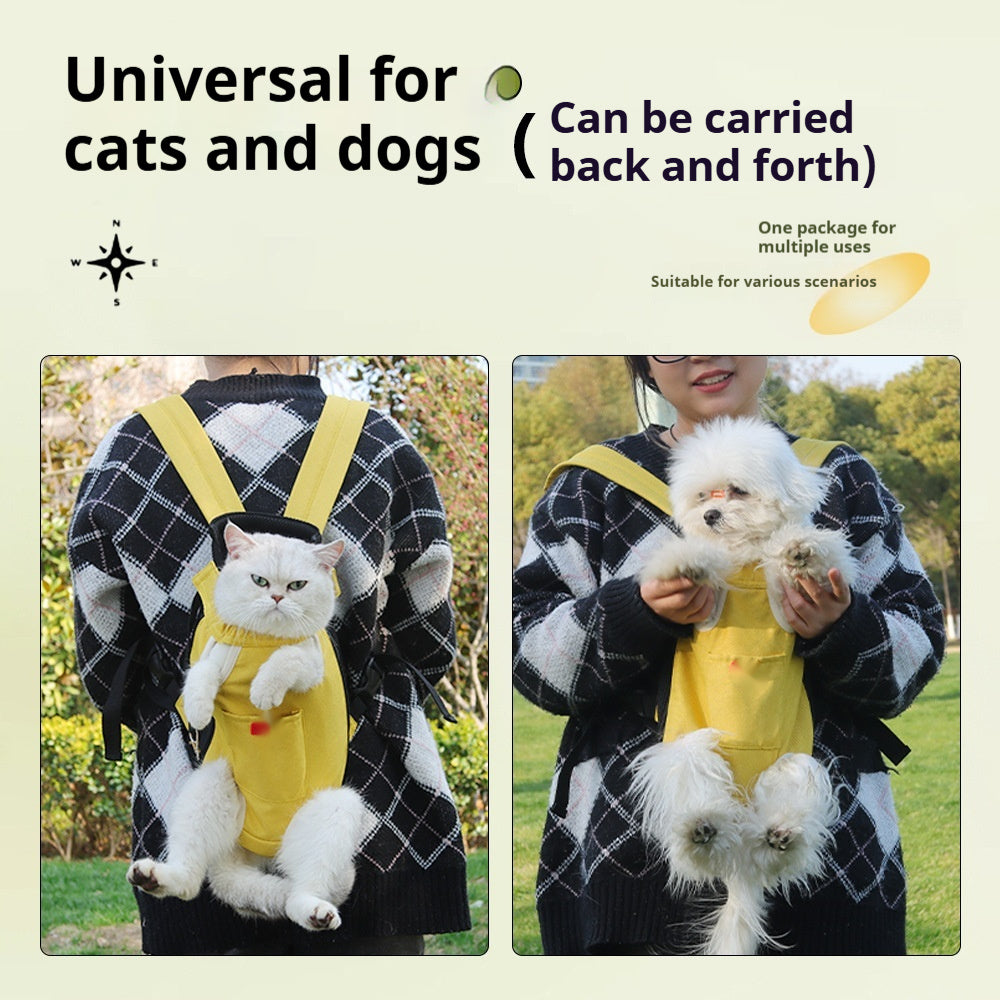Outdoor cat and dog backpack, open shoulder carry for breathability