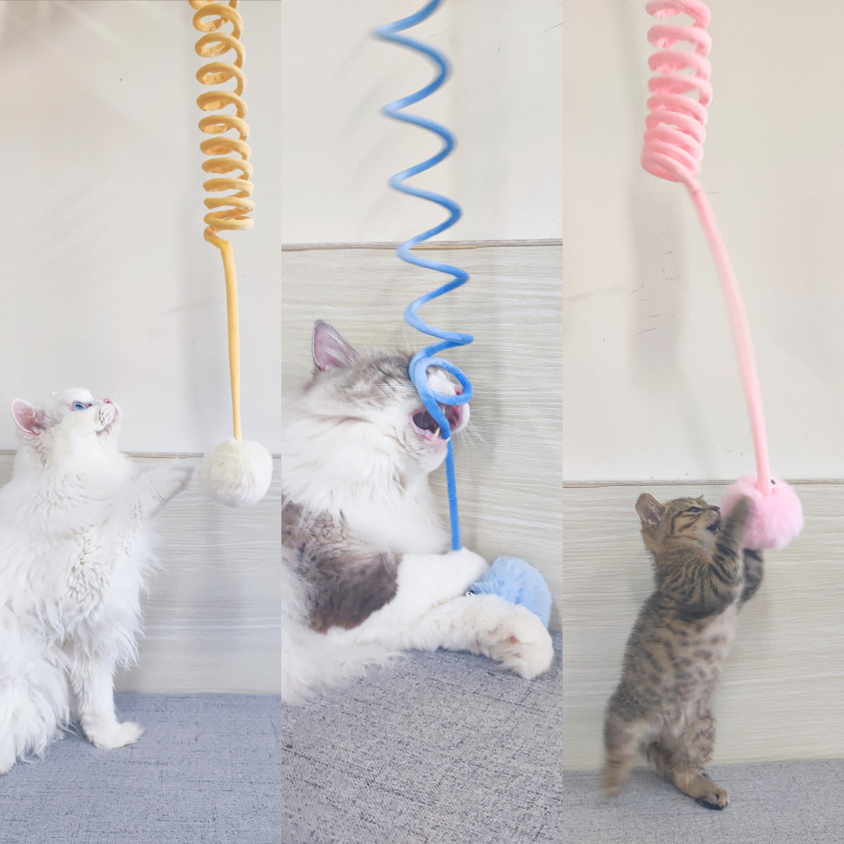 Cat toys, self-closing spring pom-poms, pet supplies, interactive toys