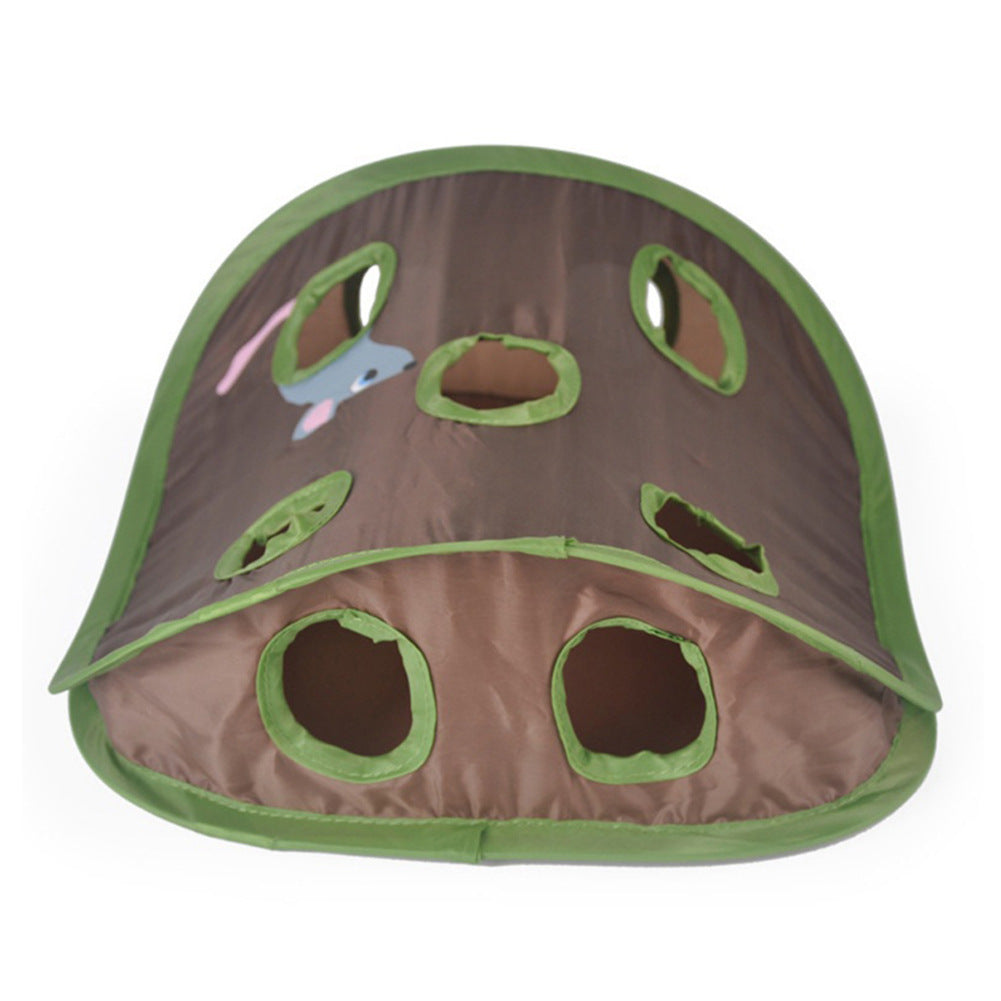 Pet cat interactive hide-and-seek game, 9-hole tunnel mouse chasing puzzle toy