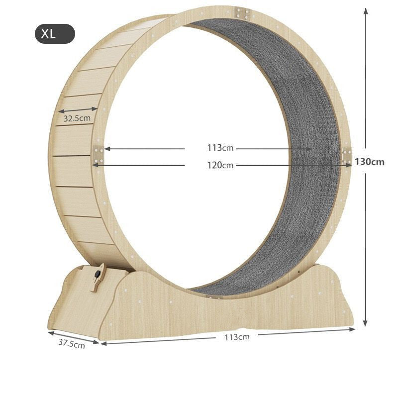Quiet running wheel toy for cats
