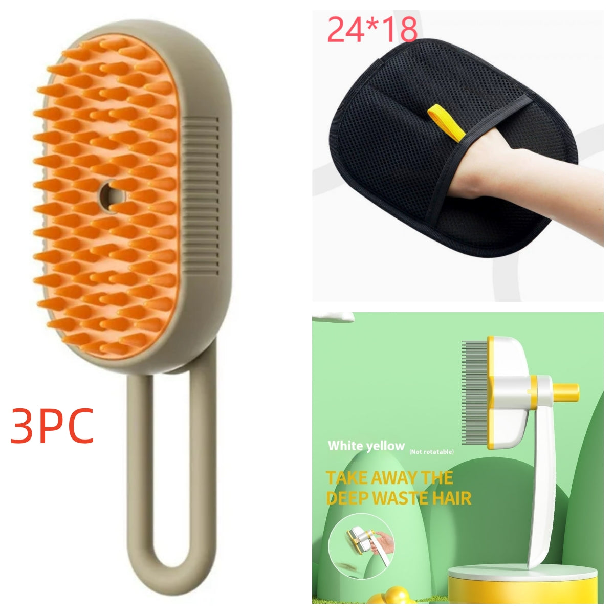 Cat and Dog Steam Brush, 3-in-1 Electric Spray Massage Brush, Pet Grooming Brush