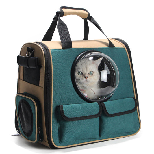 Pet backpack space bag, travel supplies for cats and dogs