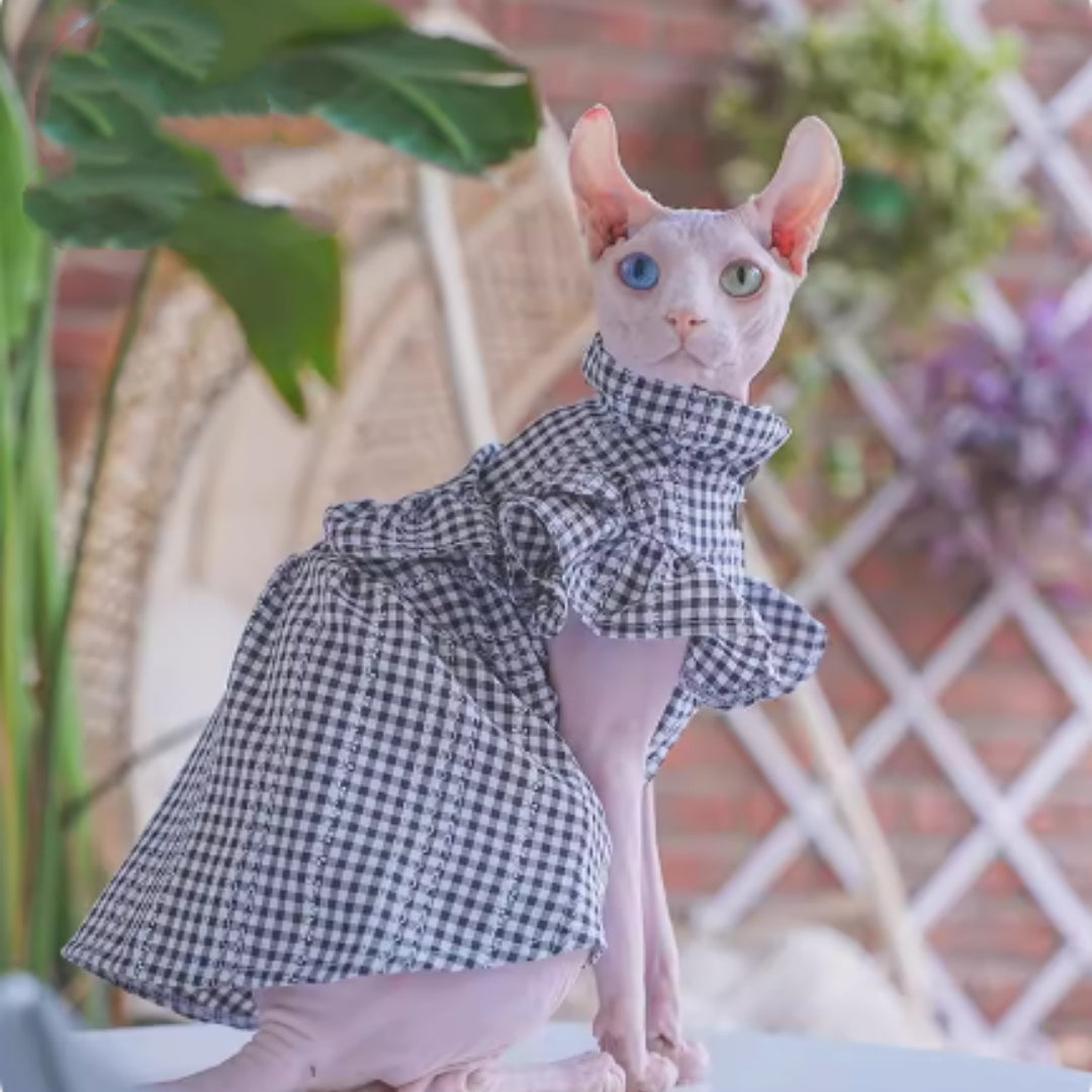 Kitten Summer Cool And Breathable Cotton Plaid Dress