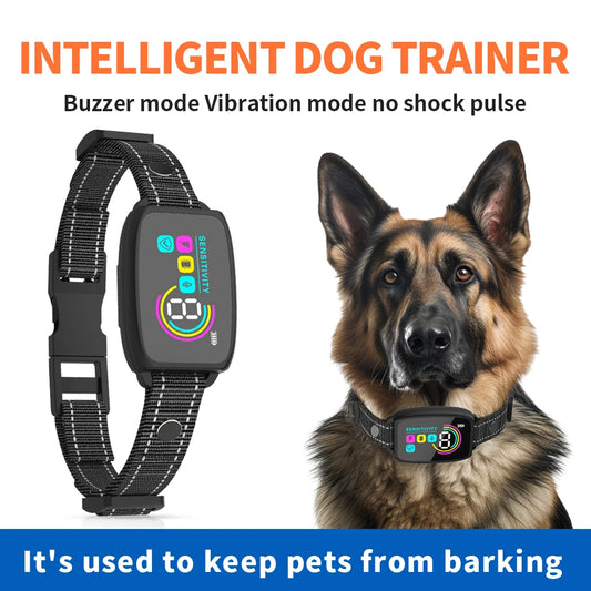 Intelligent automatic anti-barking collar, rechargeable, high-definition digital waterproof.