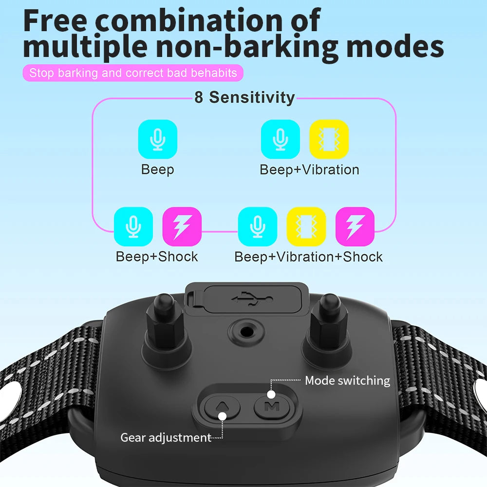 Intelligent automatic anti-barking collar, rechargeable, high-definition digital waterproof.