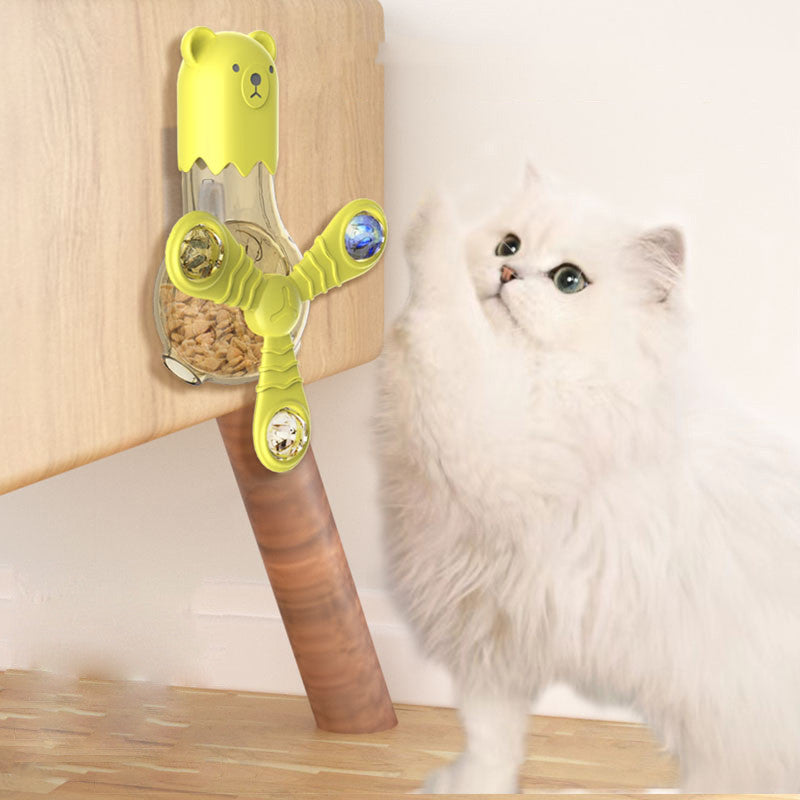 Cat toy with light, sound, rotating multi-functional drain