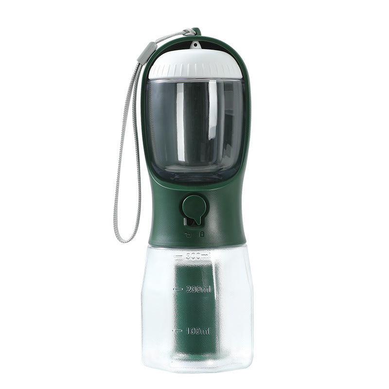 Dog water bottle, food, and garbage bag 3-in-1