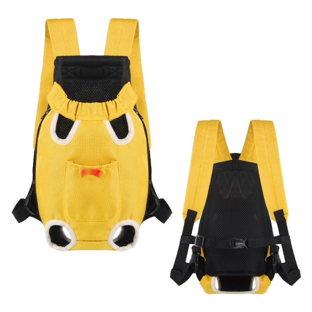 Outdoor cat and dog backpack, open shoulder carry for breathability