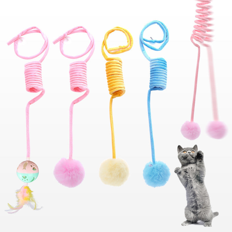Cat toys, self-closing spring pom-poms, pet supplies, interactive toys