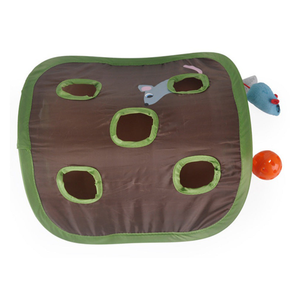 Pet cat interactive hide-and-seek game, 9-hole tunnel mouse chasing puzzle toy