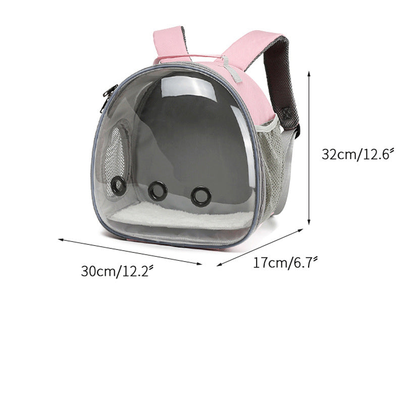 Transparent pet backpack, small animal bag