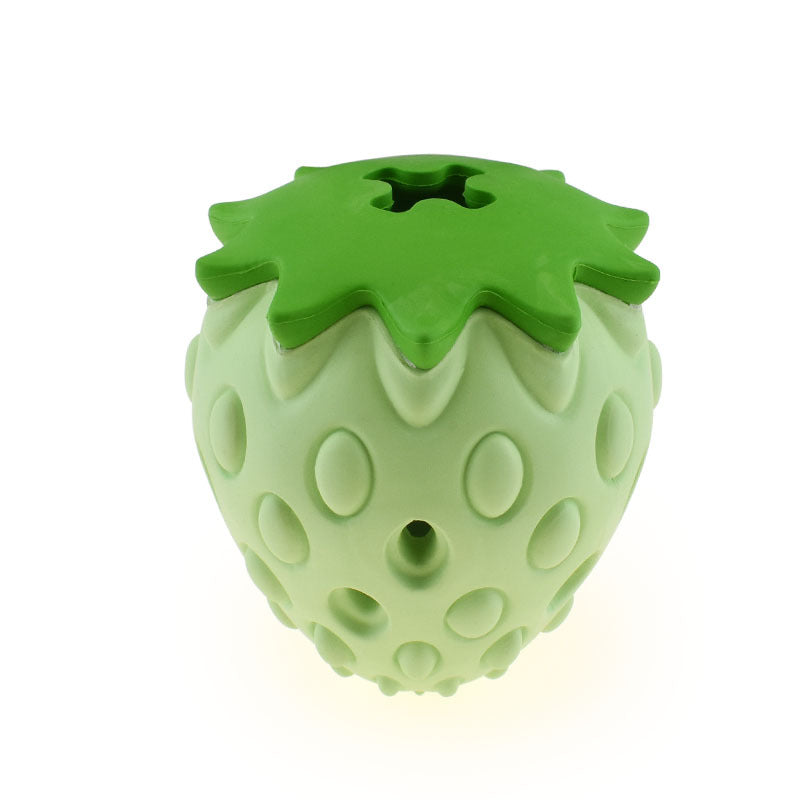 Durable strawberry treat ball for cats and dogs