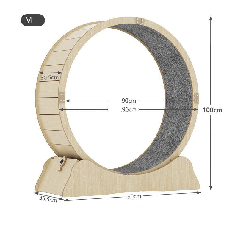 Quiet running wheel toy for cats